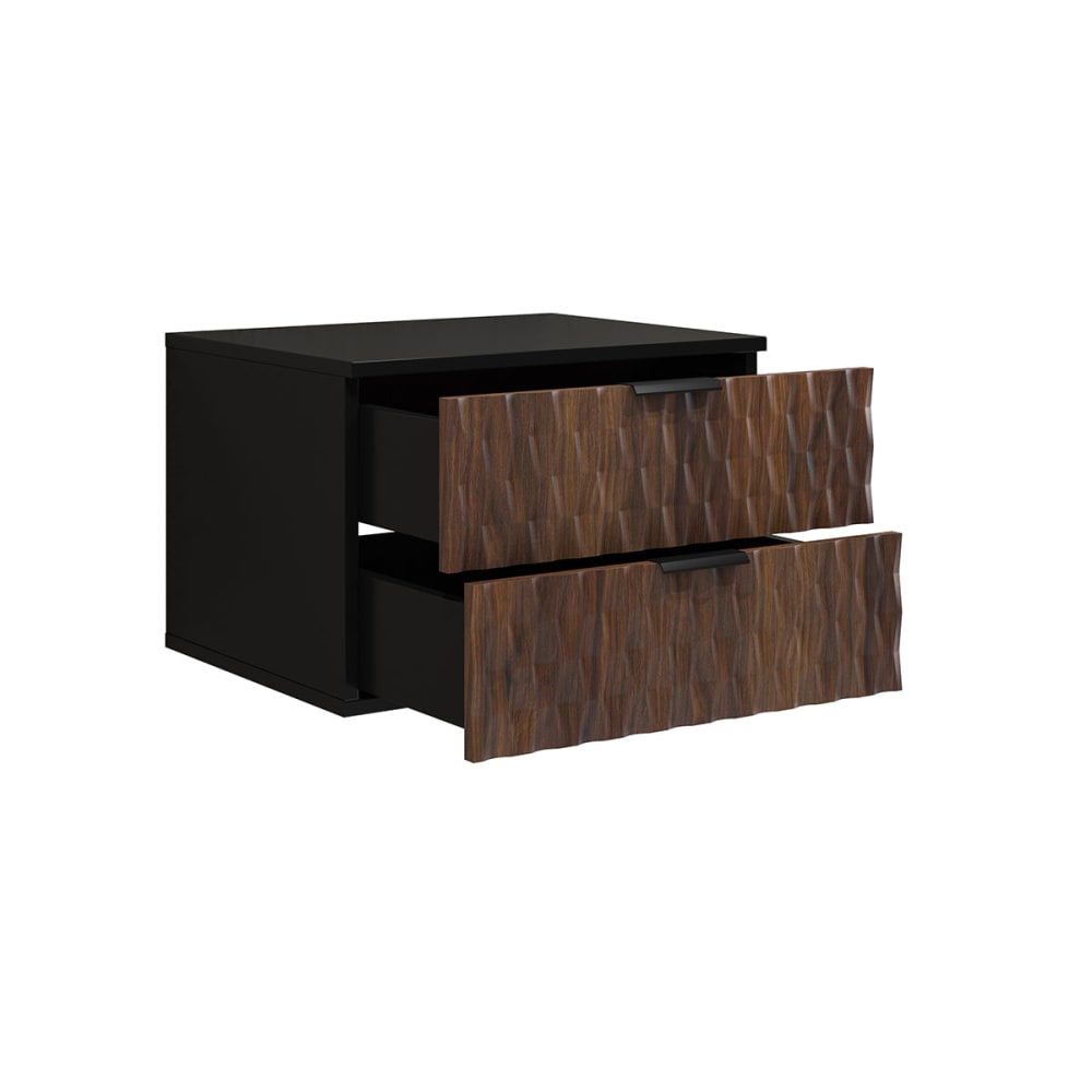 Waschbeckenunterschrank 60 cm Laminierte Platten Holz und Schwarz