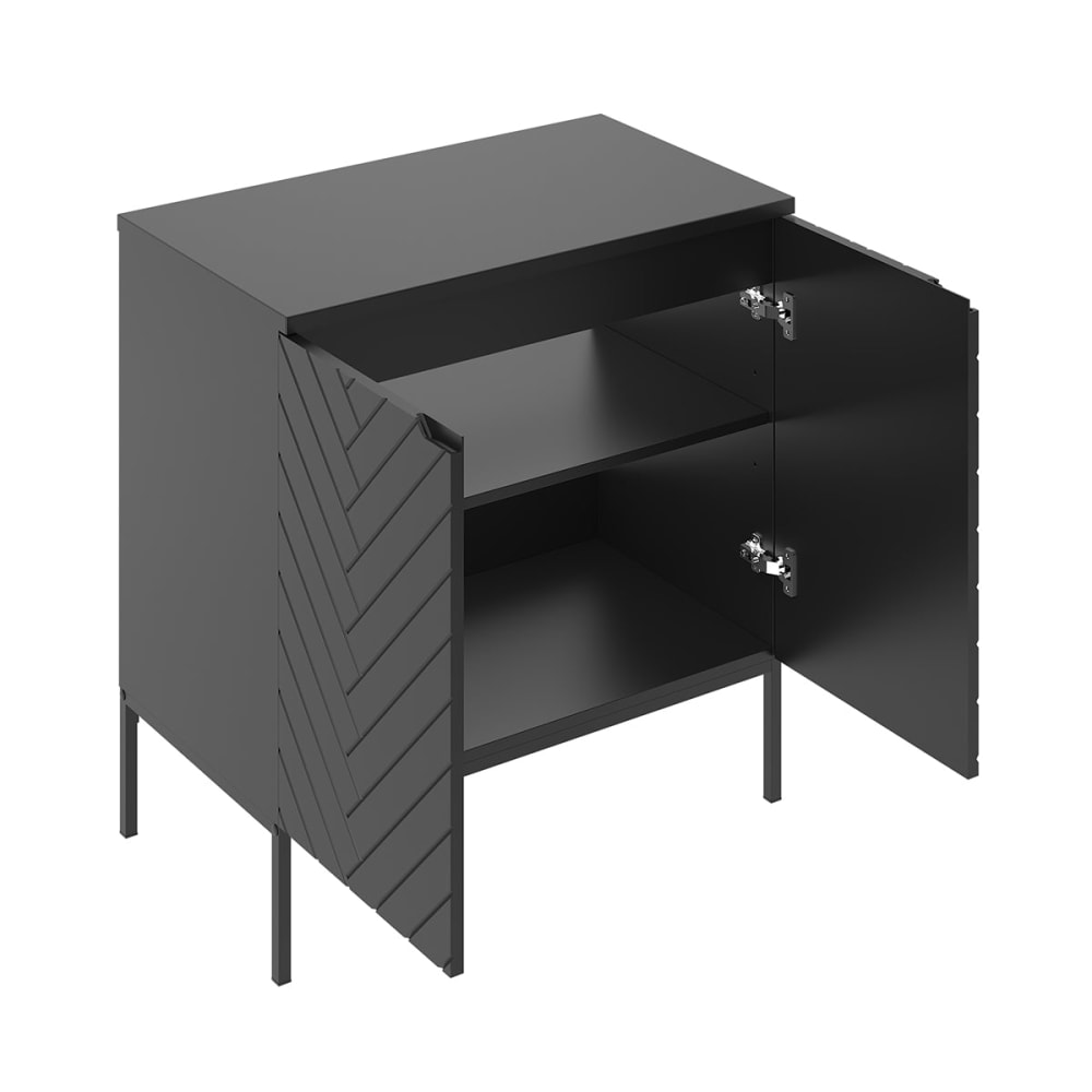 Waschbeckenunterschrank 80cm Melamin Schwarz - Maisons Du Monde