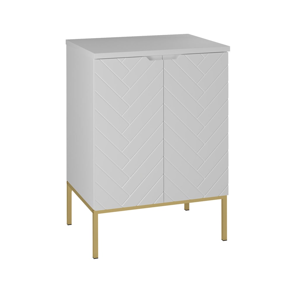 Petits meubles Waschbeckenunterschrank 60cm Melamin Weiß Weiß Spanplatte