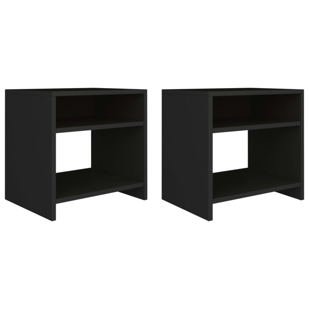 Lot de 2 tables de chevet en bois noir  40 x 30 x 40 cm