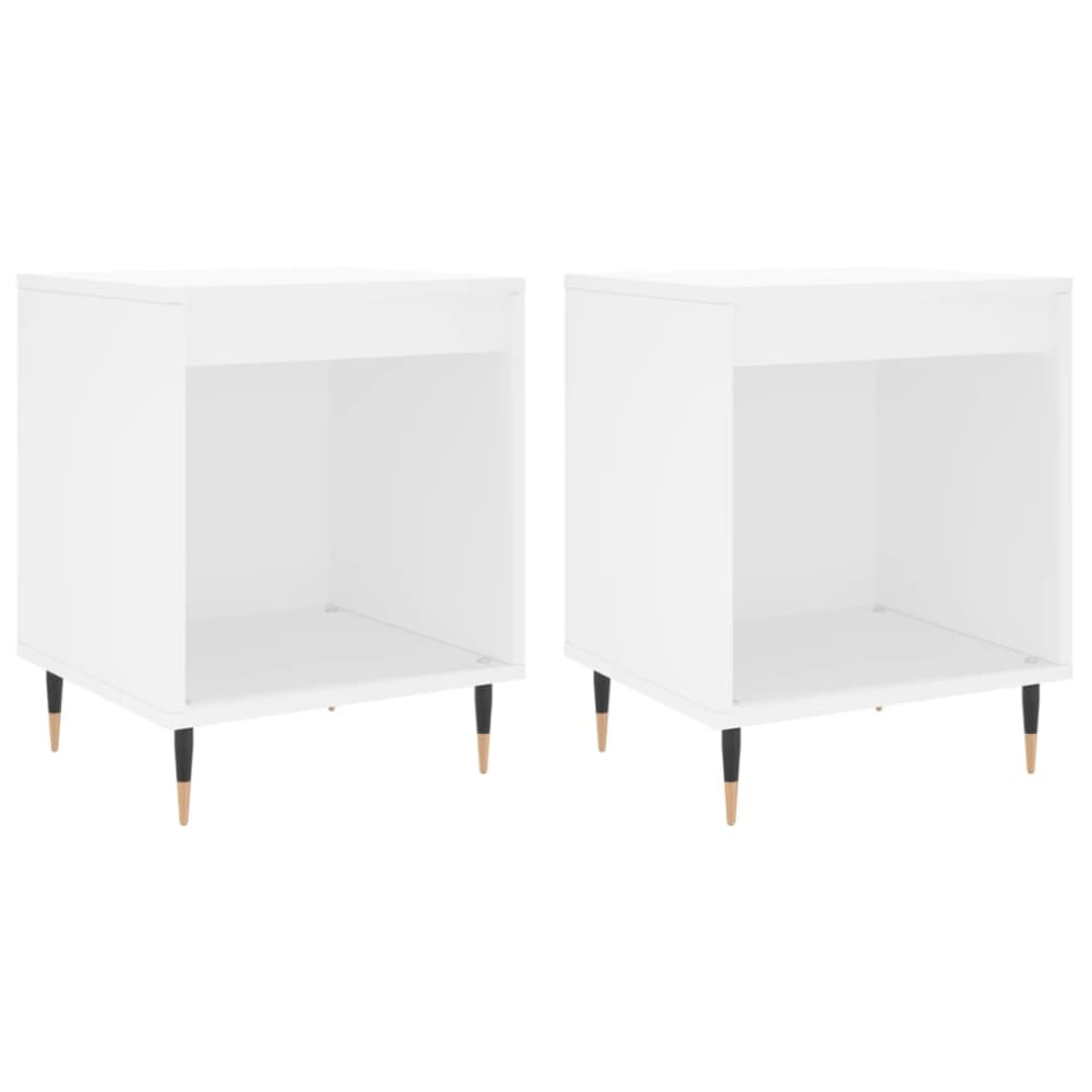 Lot de 2 tables de chevet en bois blanc  40 x 35 x 50 cm