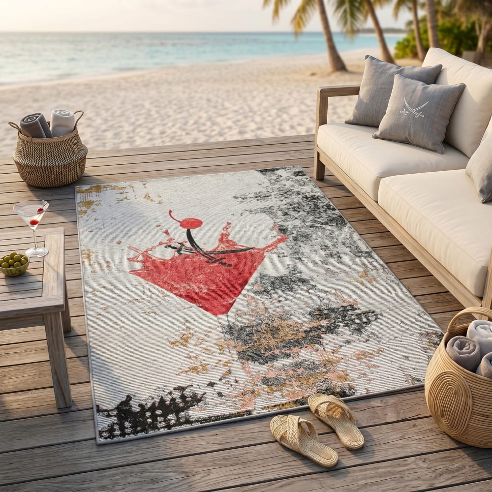 Tapis d'été tissé pour l'extérieur rouge multicolore 190x290 cm - Maisons du Monde