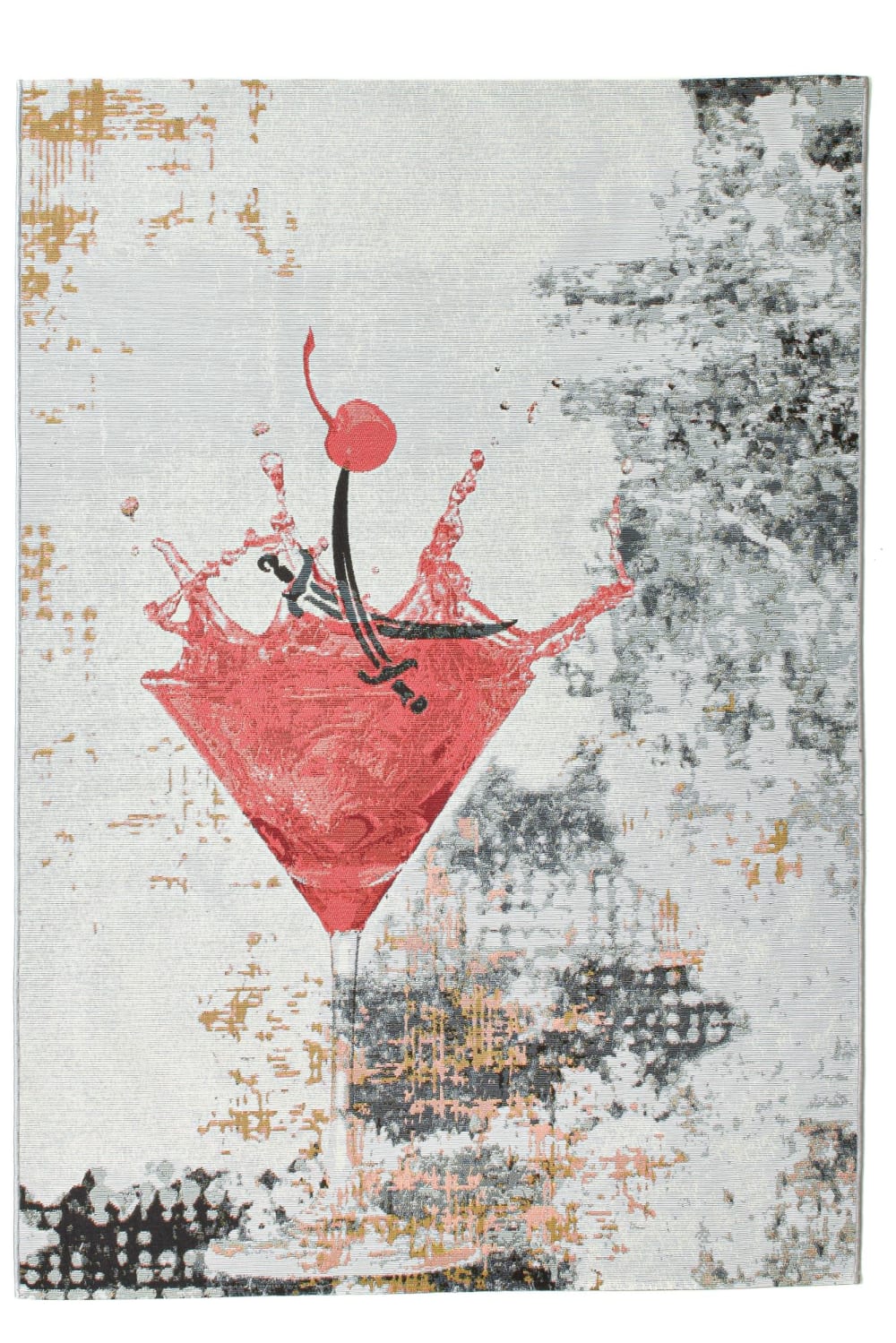 Tapis d'été tissé pour l'extérieur rouge multicolore 80x165 cm