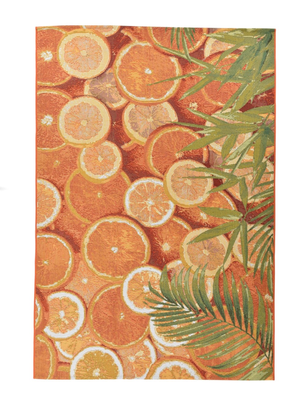 THEKO Outdoor-Teppich mit sommerlichem Design 190x290 cm, orange style modern orange Öko-Tex Zertifikat Pvc - Polyvinlychlorid