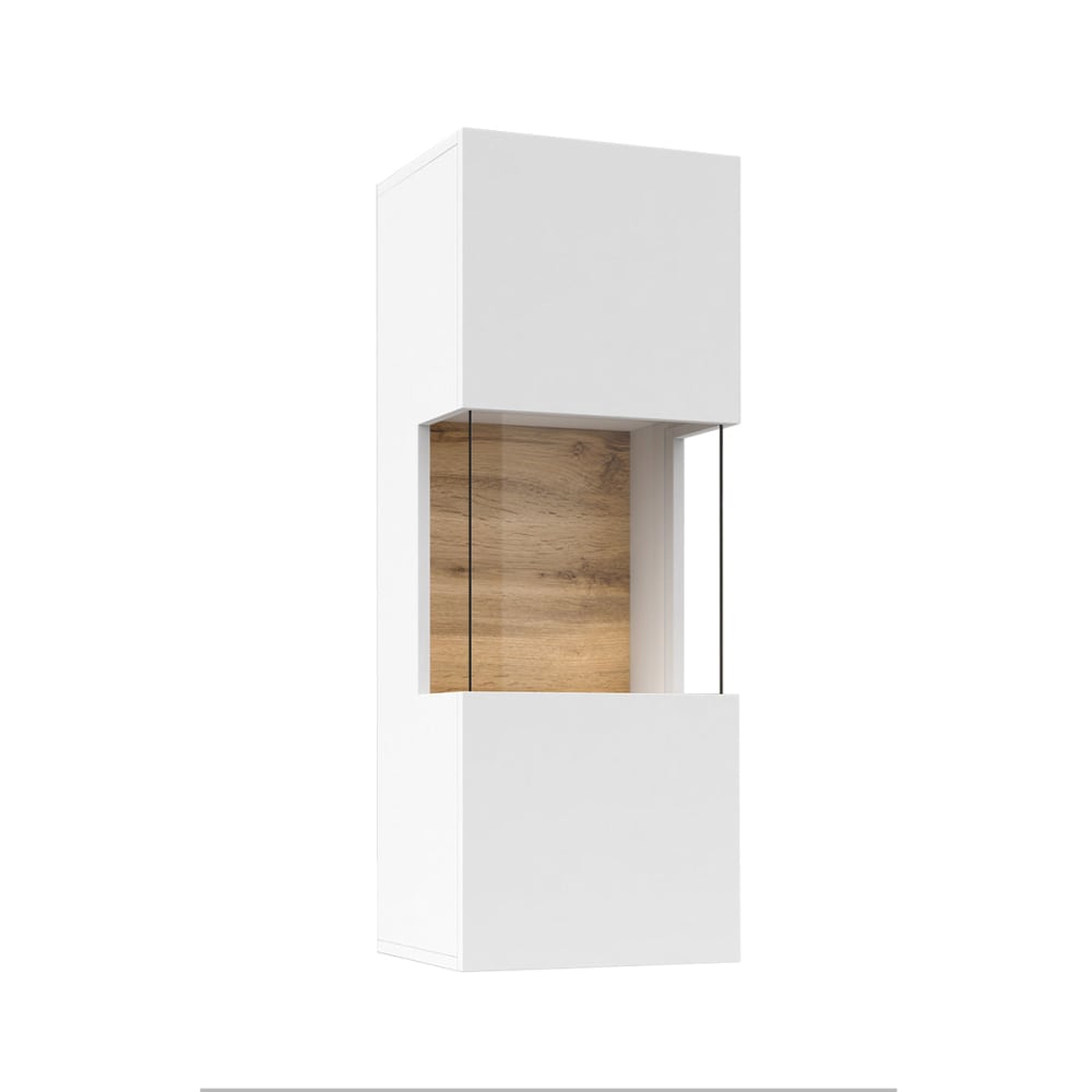 Petits meubles Wandvitrine 1 Tür HDF Weiß Weiß Spanplatte