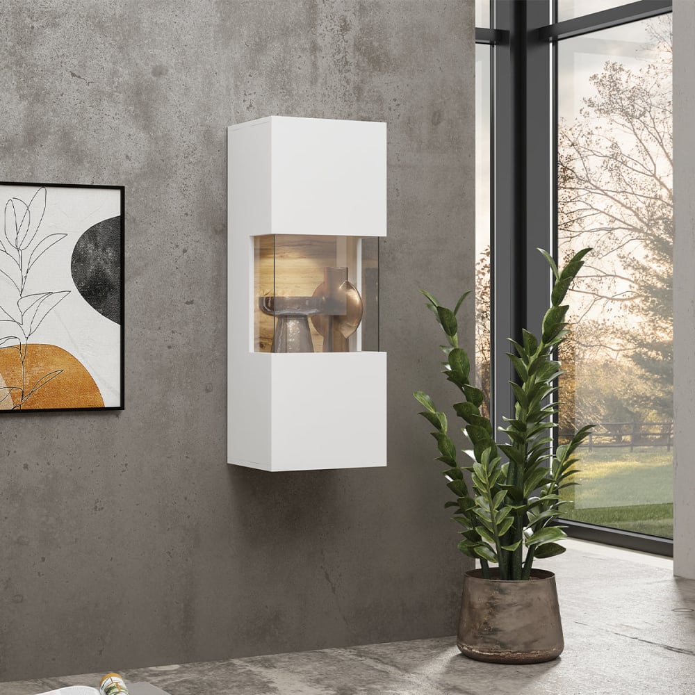 Wandvitrine 1 Tür HDF Weiß - Maisons Du Monde