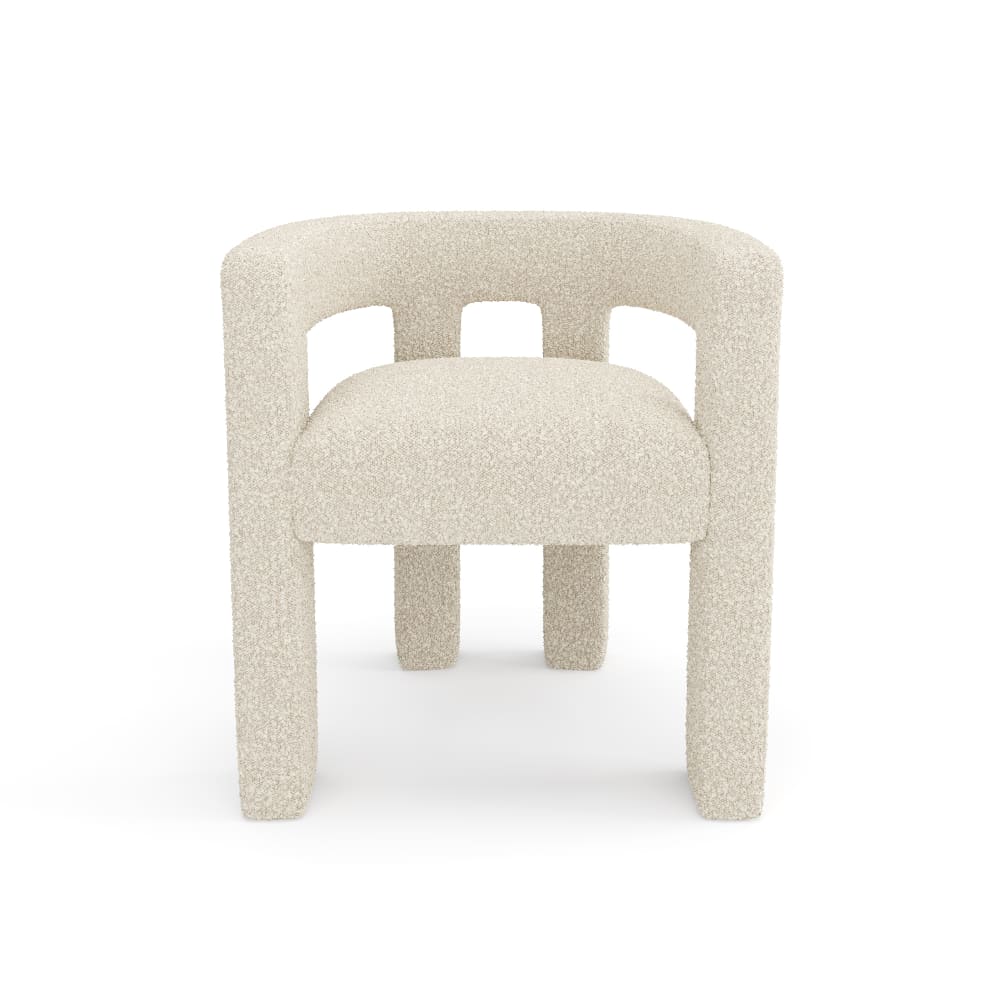 Fauteuil de salle à manger bouclette beige