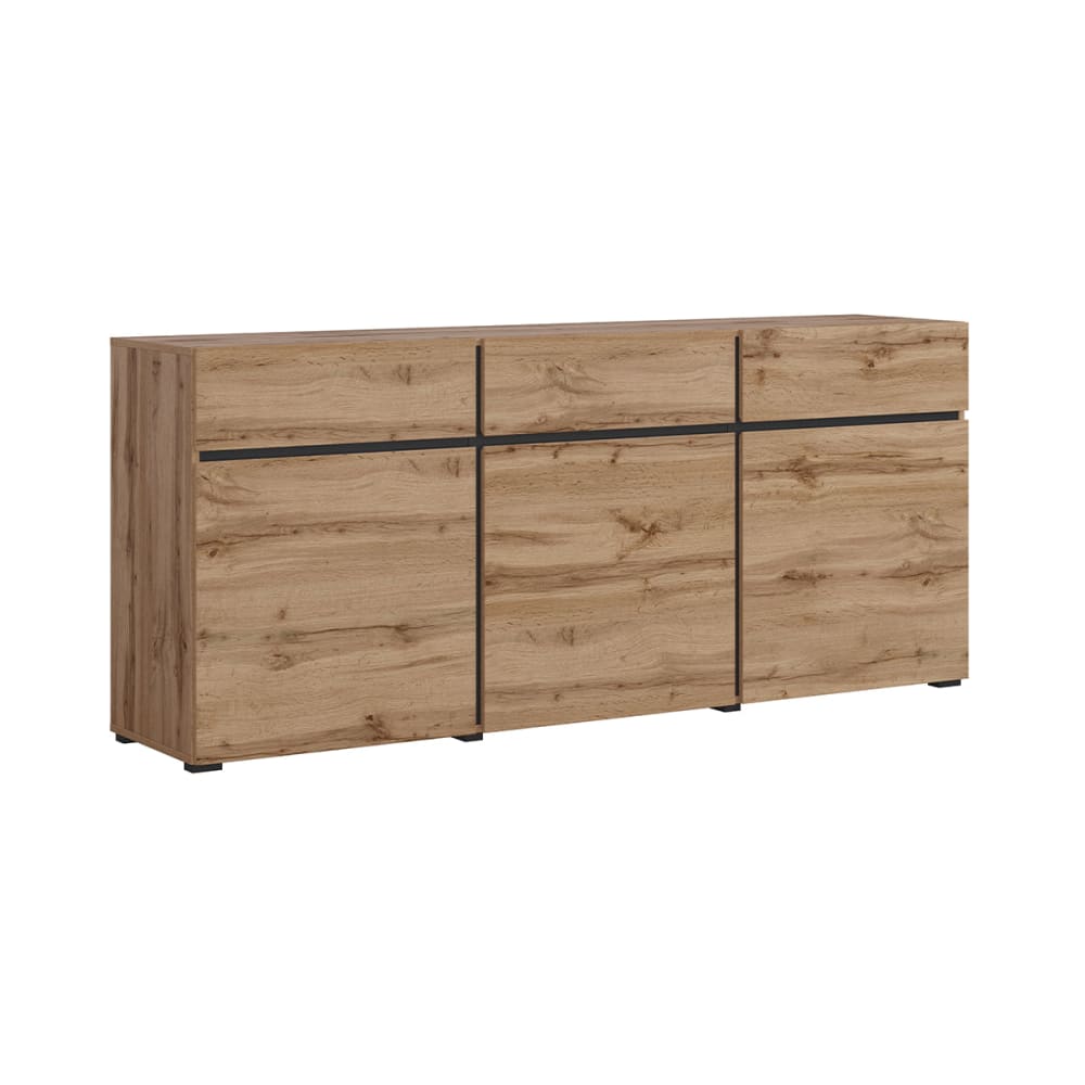 Buffet 3 portes 3 tiroirs panneaux stratifiés marron Buffet 3 portes 3 tiroirs panneaux stratifiés marron
