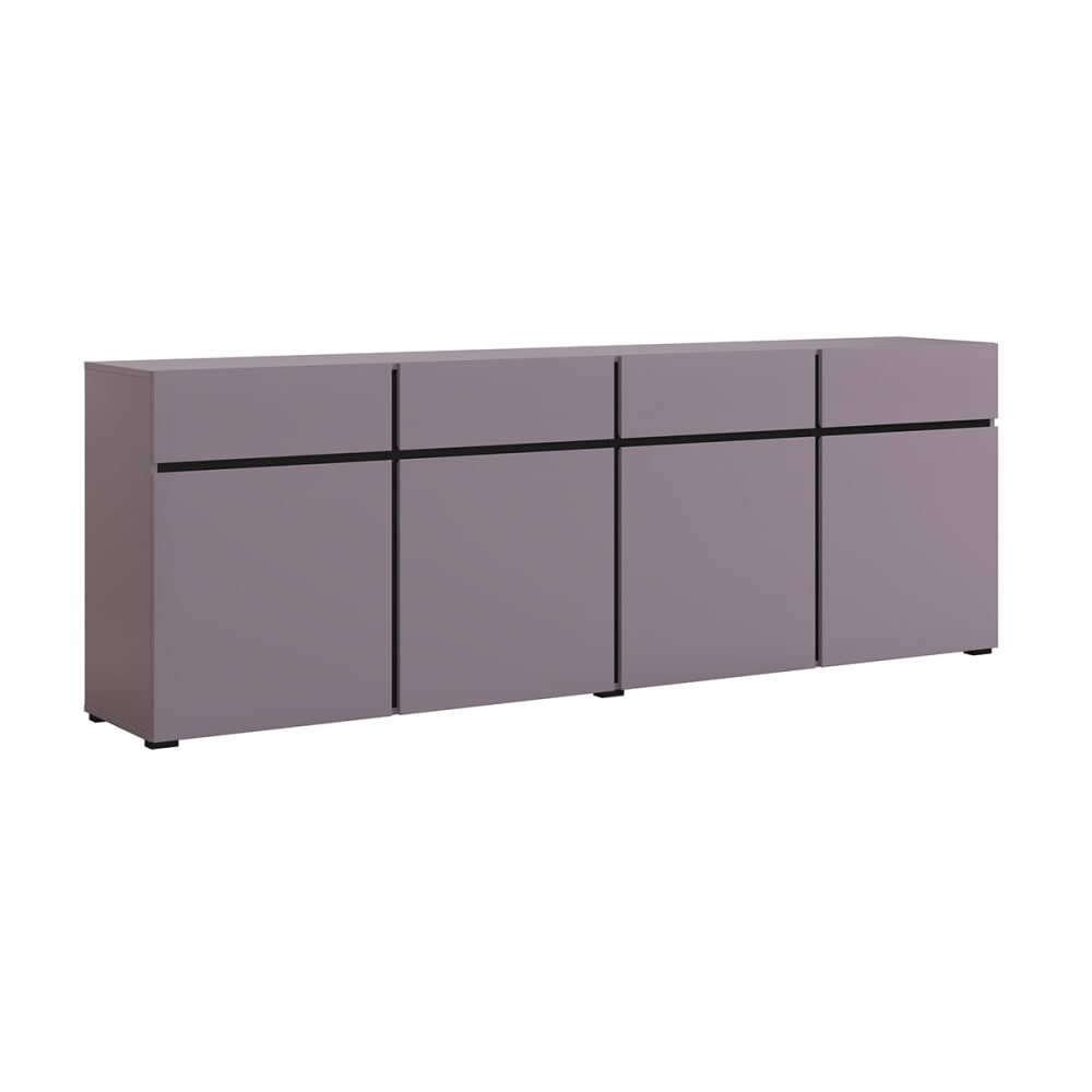 Buffet 4 portes 4 tiroirs panneaux stratifiés violet