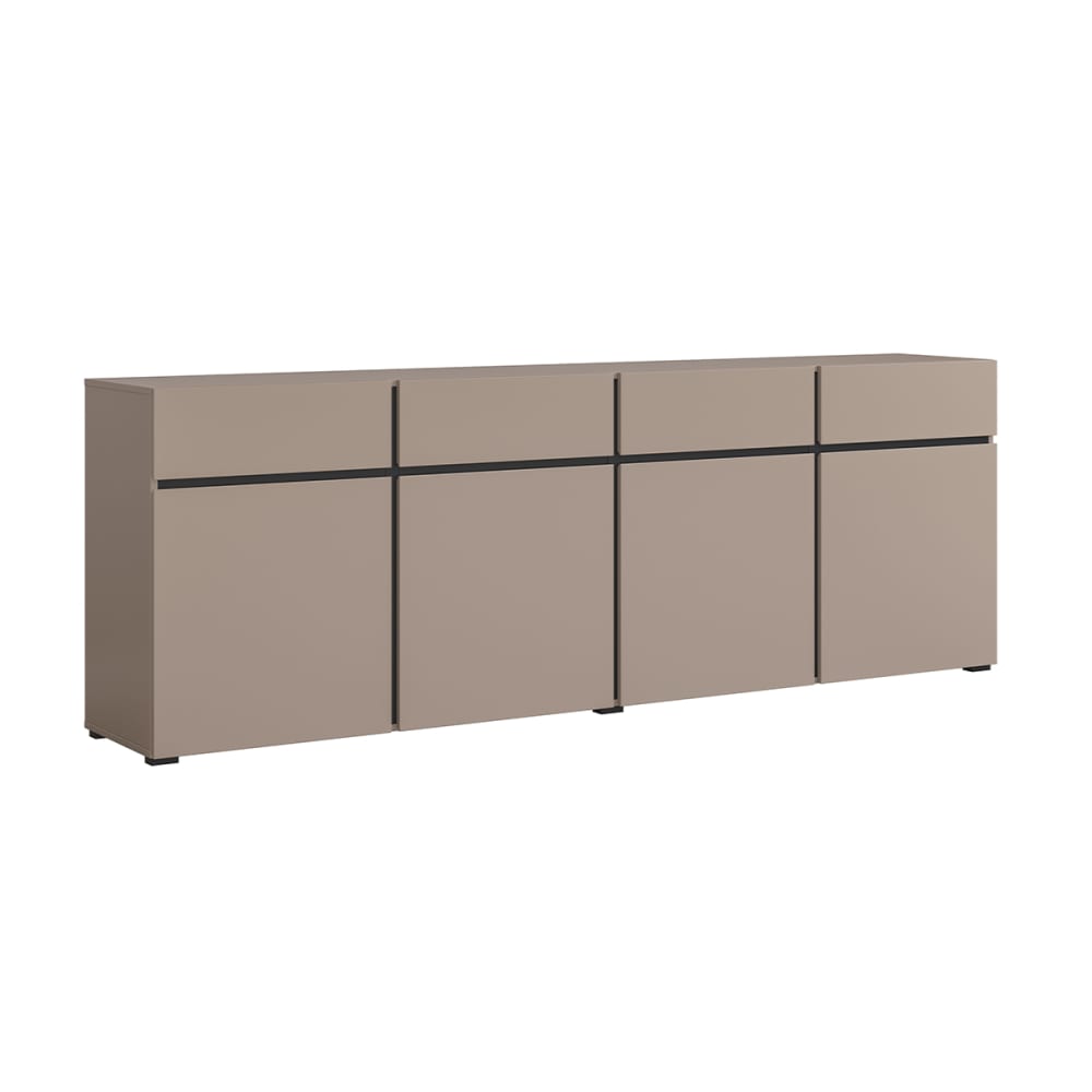 Buffet 4 portes 4 tiroirs stratifiés taupe