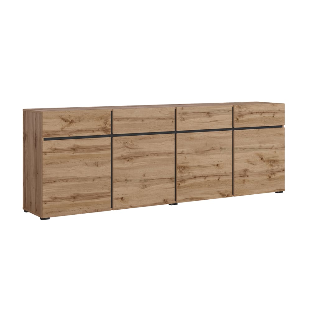 Buffet 4 portes 4 tiroirs stratifiés beige