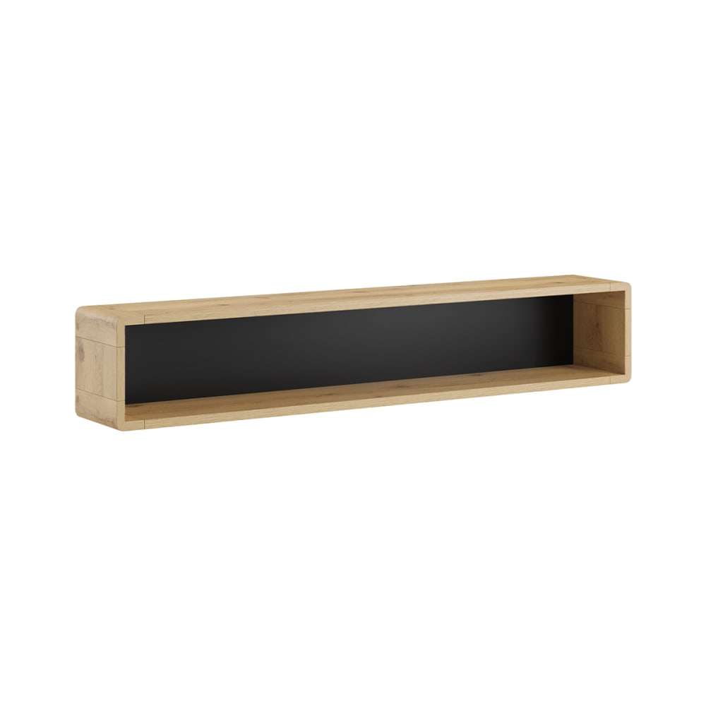 Etagère murale stratifiés noir mat et beige