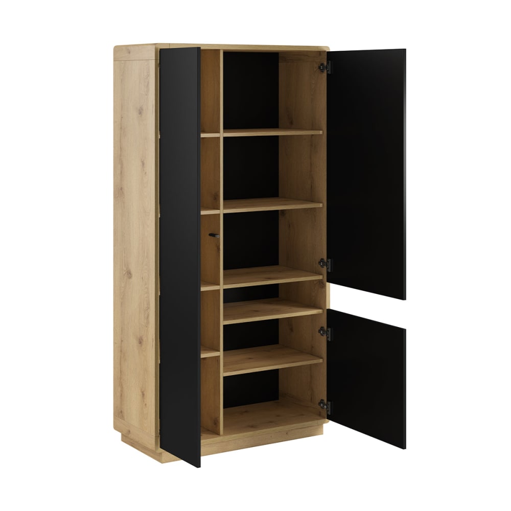 Armoire 3 portes panneaux hdf noir