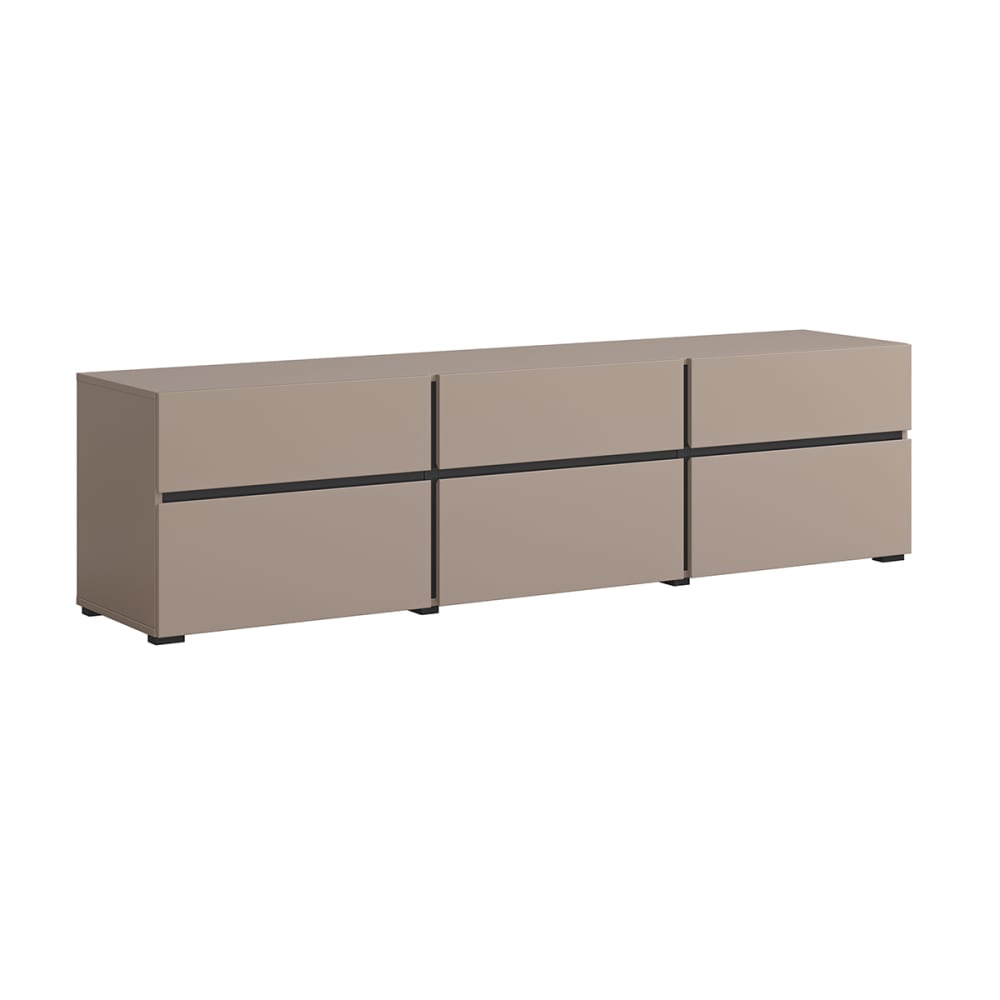 Meuble TV 3 portes 180 cm stratifiés taupe