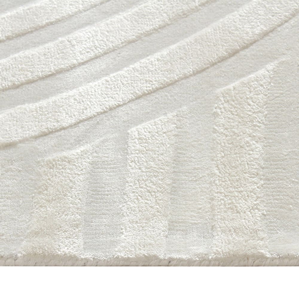 Tapis rectangulaire en viscose blanc cassé 300x200cm — vue 4