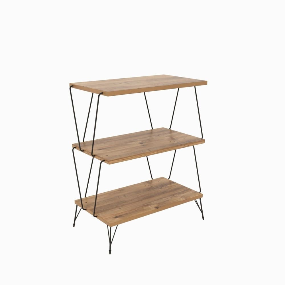 Etagère 3 niveaux avec structure en métal H76 cm - Effet Bois clair - Maisons du Monde