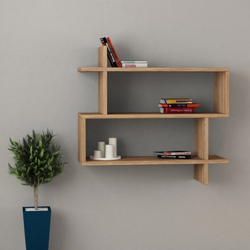 Etagère murale suspendue décor bois chêne l70 cm - Maisons du Monde