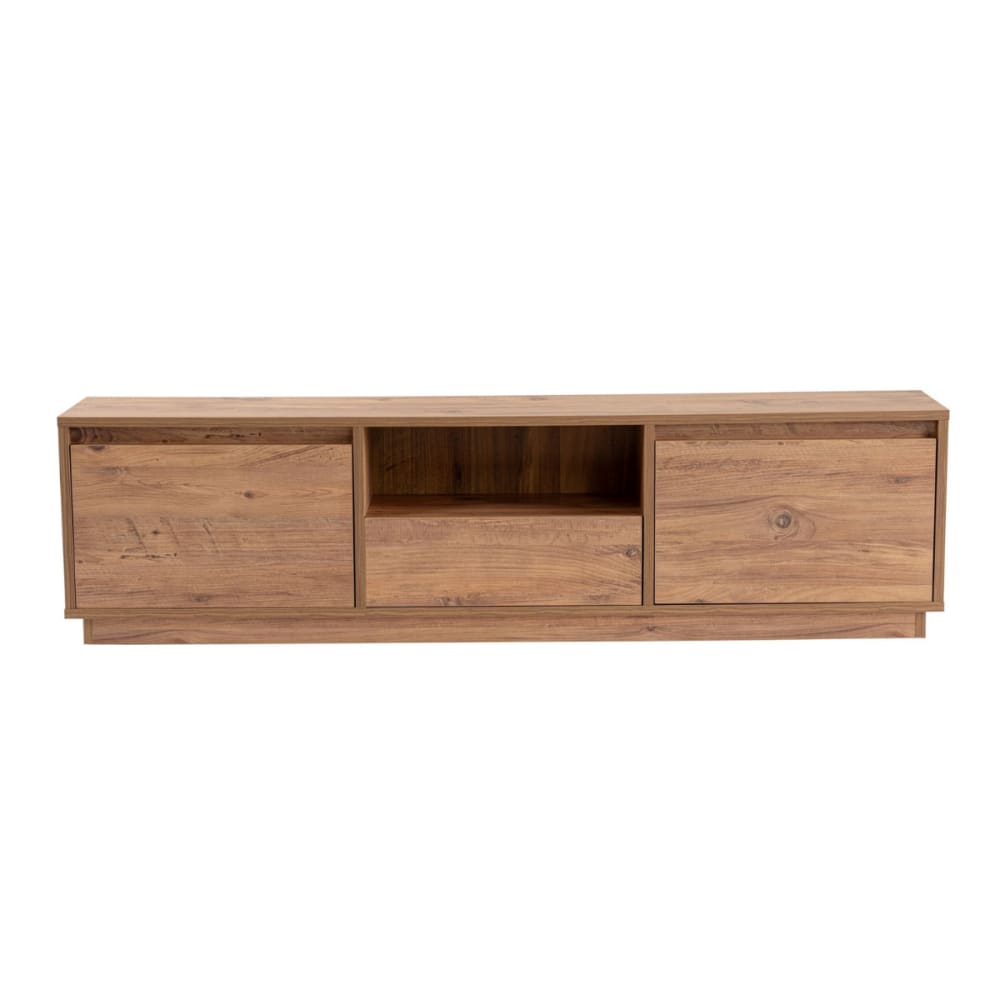Meuble TV 3 portes rabattables L160 cm - Effet Pin atlantique