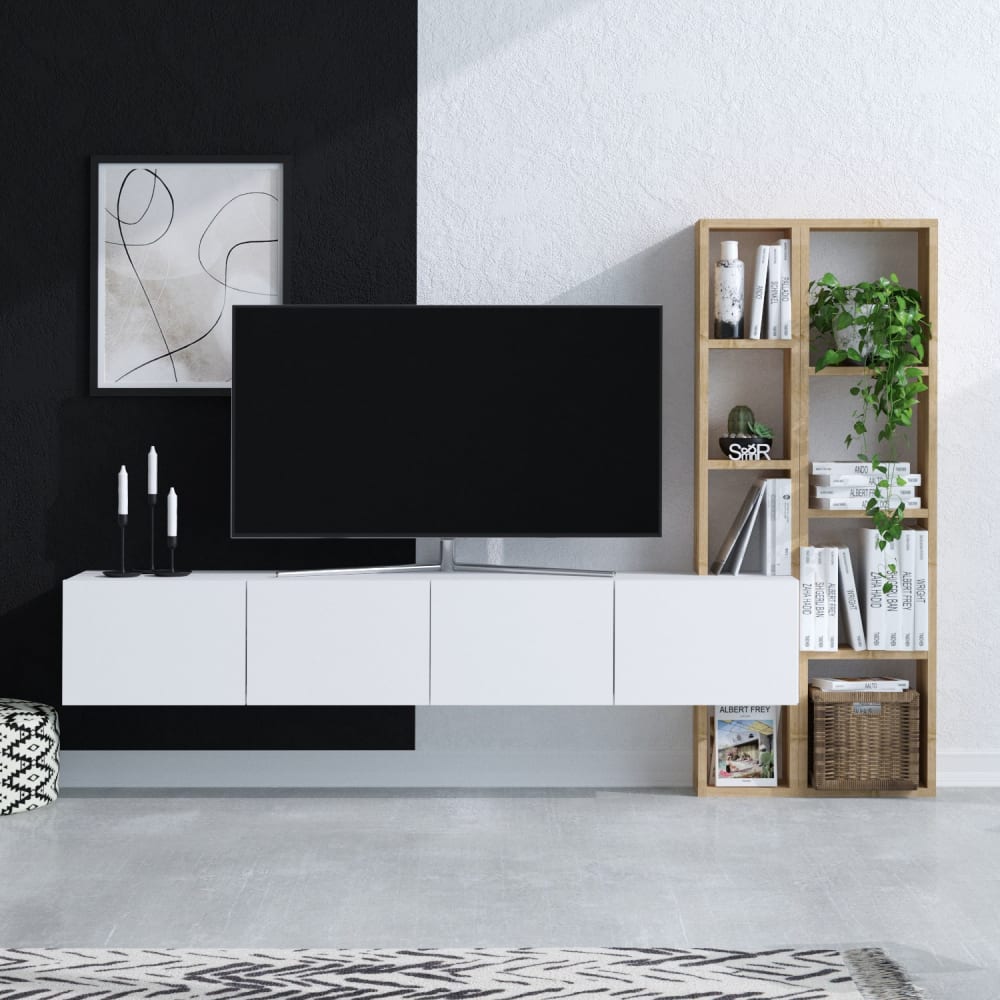 mueble tv  blanco 182 x 32 x 25 cm