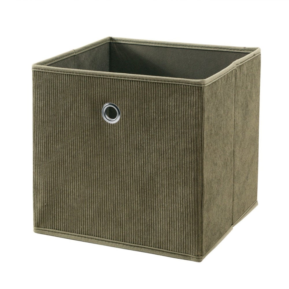 cubo plegable de tela de pana cotele color caqui - a27 cm
