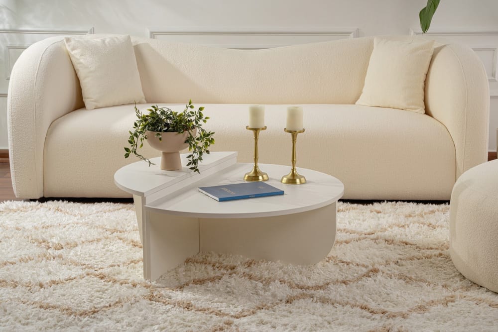 Table basse en bois blanc 90 x 60 x 30 cm - Maisons du Monde
