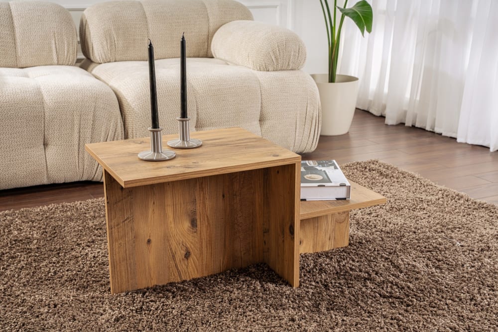 Table basse en bois marron 80 x 40 x 40 cm - Maisons du Monde