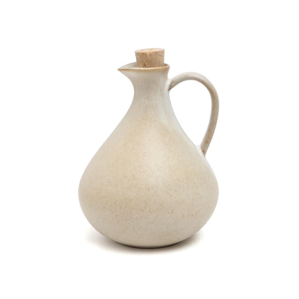 Bouteille à huile grès blanc 13,5x13,5x16,5cm