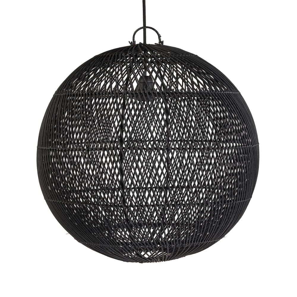 Pendelleuchte aus rattan in schwarz, 50x50x50cm - Maisons Du