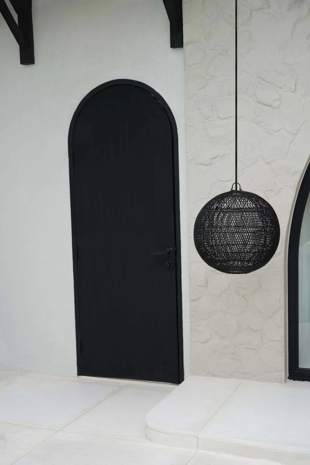 Suspension rotin noir 50x50x50cm