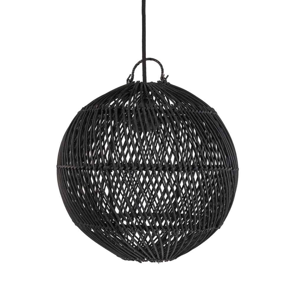 Suspension rotin noir 30x30x30cm