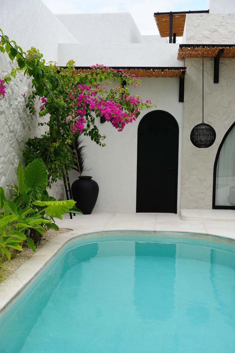 Suspension rotin noir 30x30x30cm