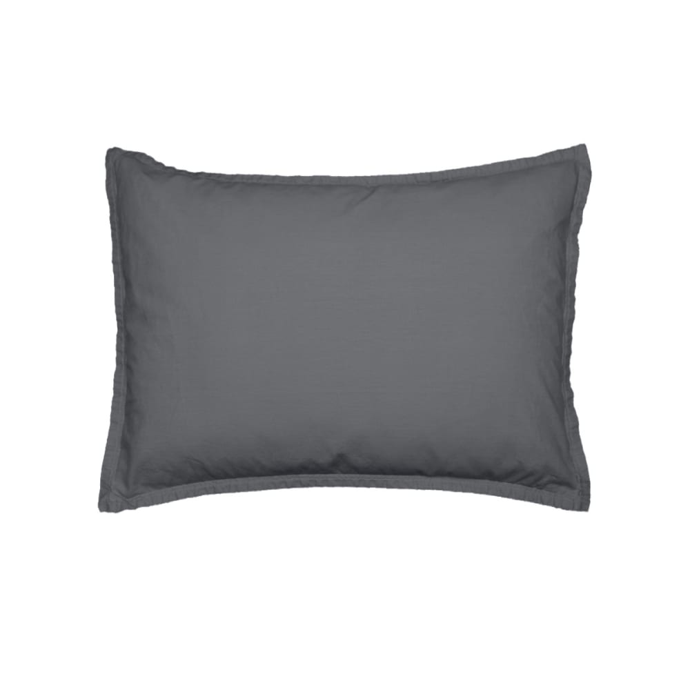 Lot de 2 taies d'oreiller en coton anthracite 50x70 cm - Maisons du Monde