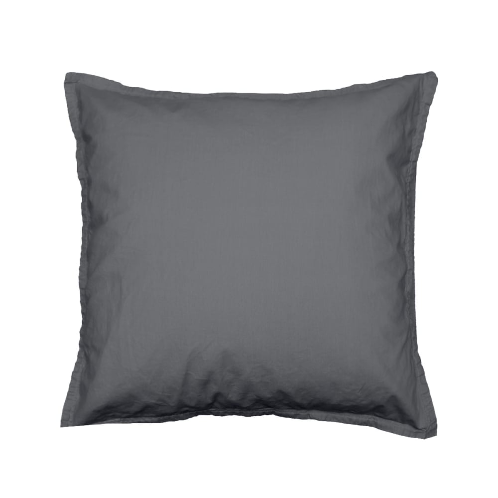 Lot de 2 taies d'oreiller en coton anthracite 65x65 cm - Maisons du Monde