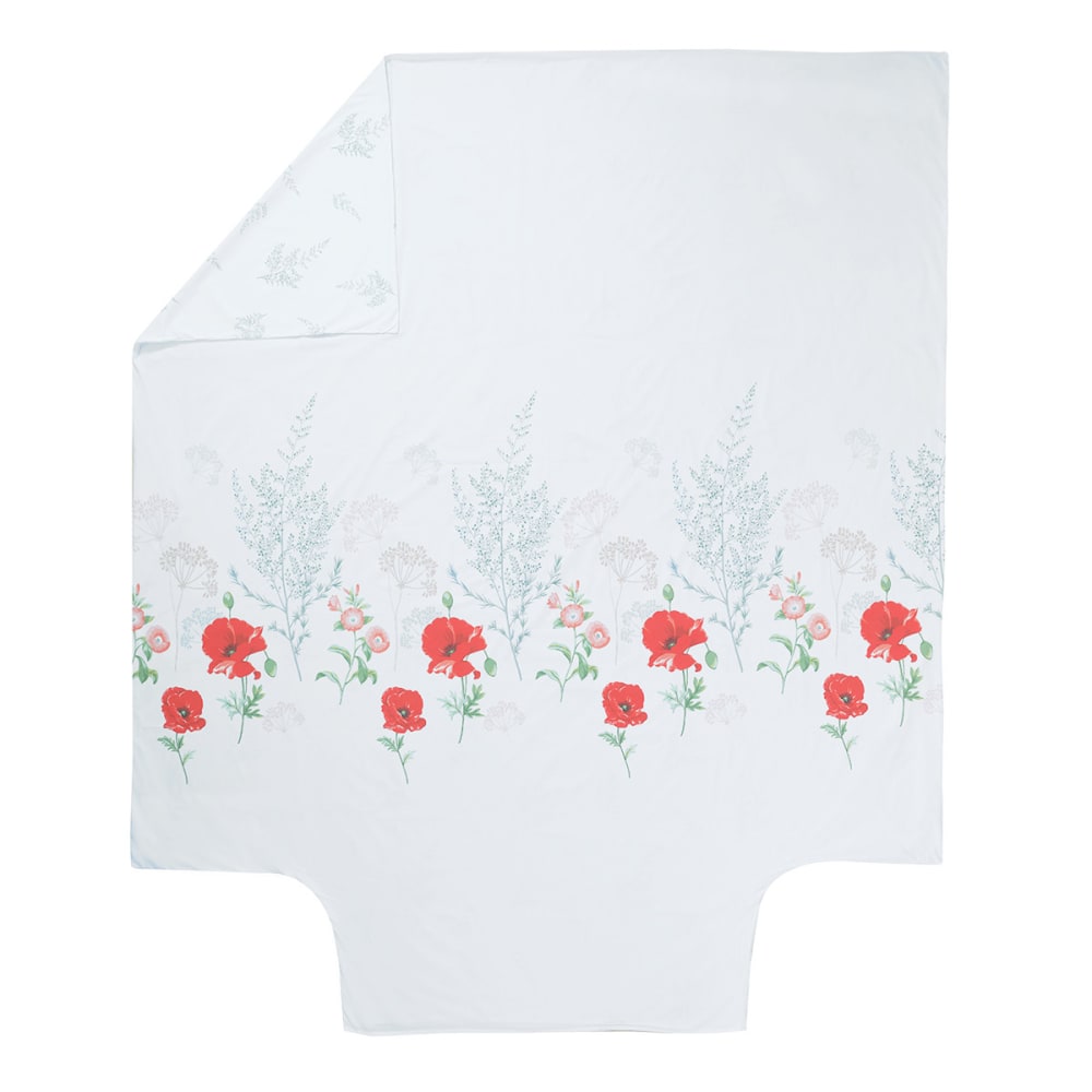 Housse de couette en percale de coton blanc motif rouge 140x200 cm — vue 4