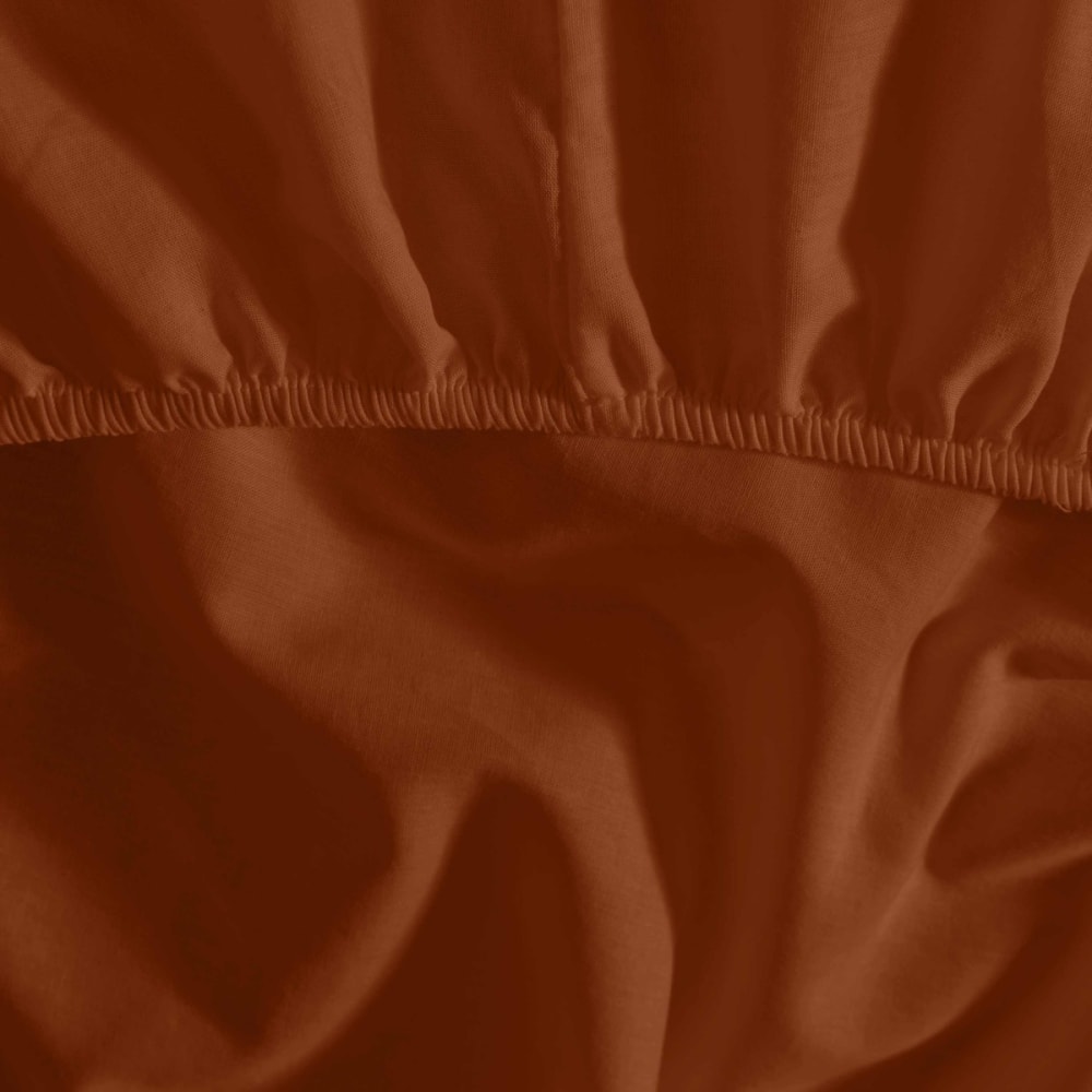 Drap housse flanelle coton bonnet 30 cm auburn 120x190 cm — vue 3