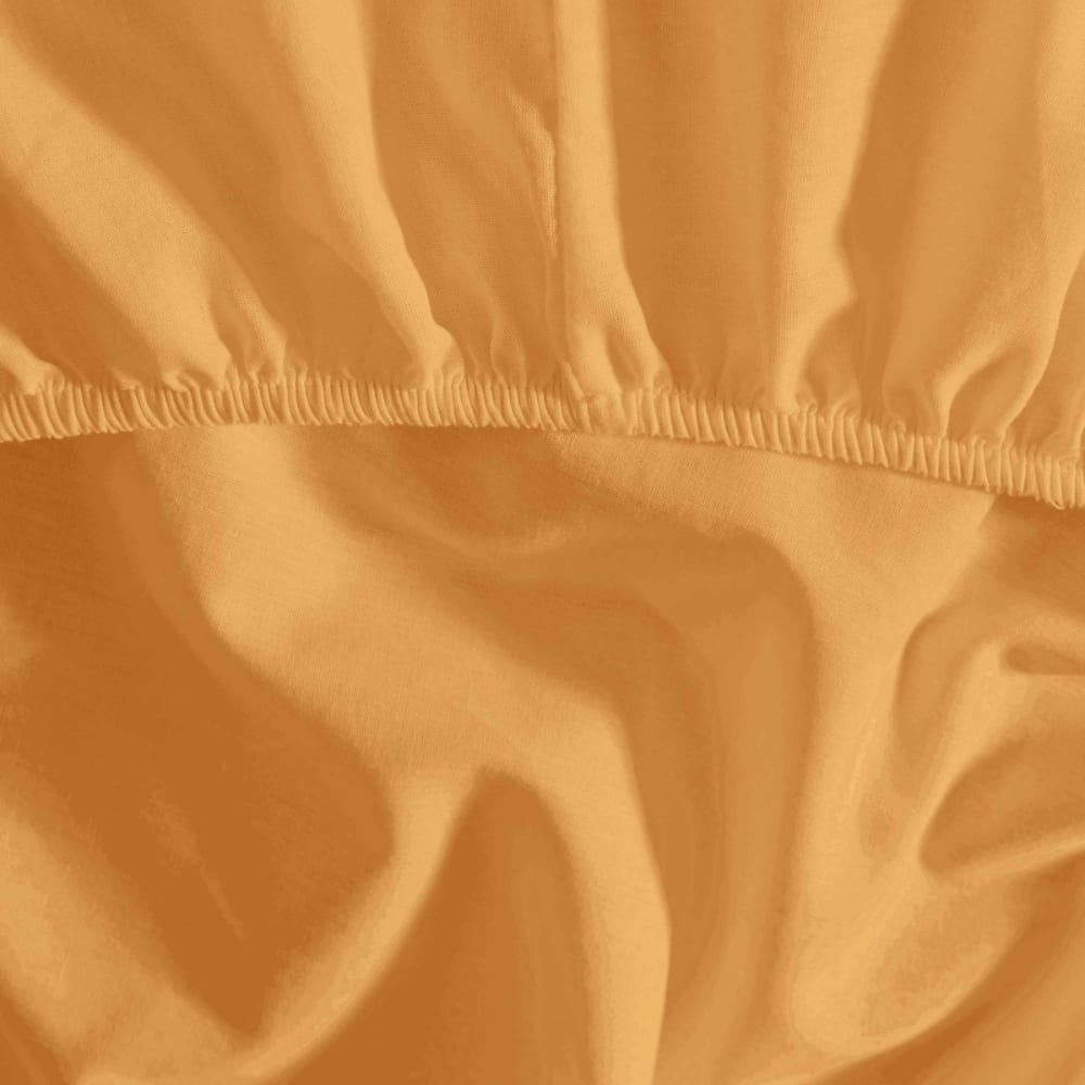 Drap housse flanelle coton bonnet 30 cm caramel 80x200 cm — vue 3