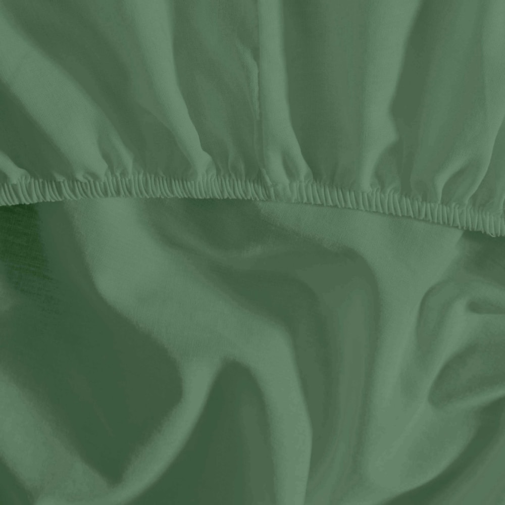 Drap housse flanelle coton bonnet 30 cm Lichen 180x200 cm - Maisons du Monde