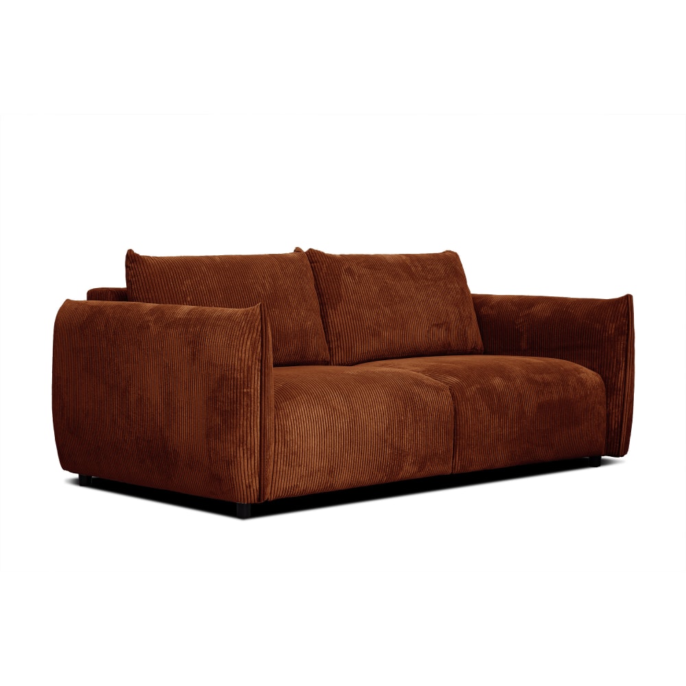 Canapé droit XXL 3 places - tissu orange