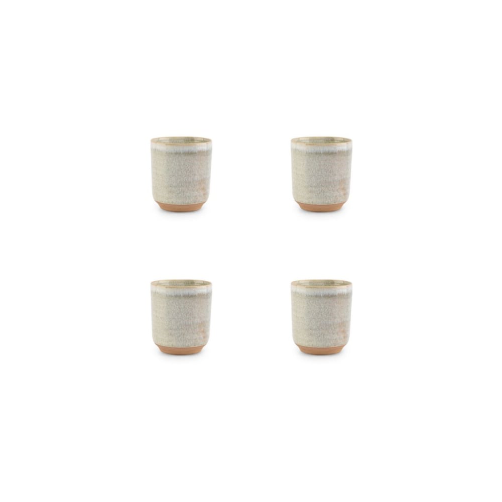 Lot de 4 tasses beige en grès 27cl