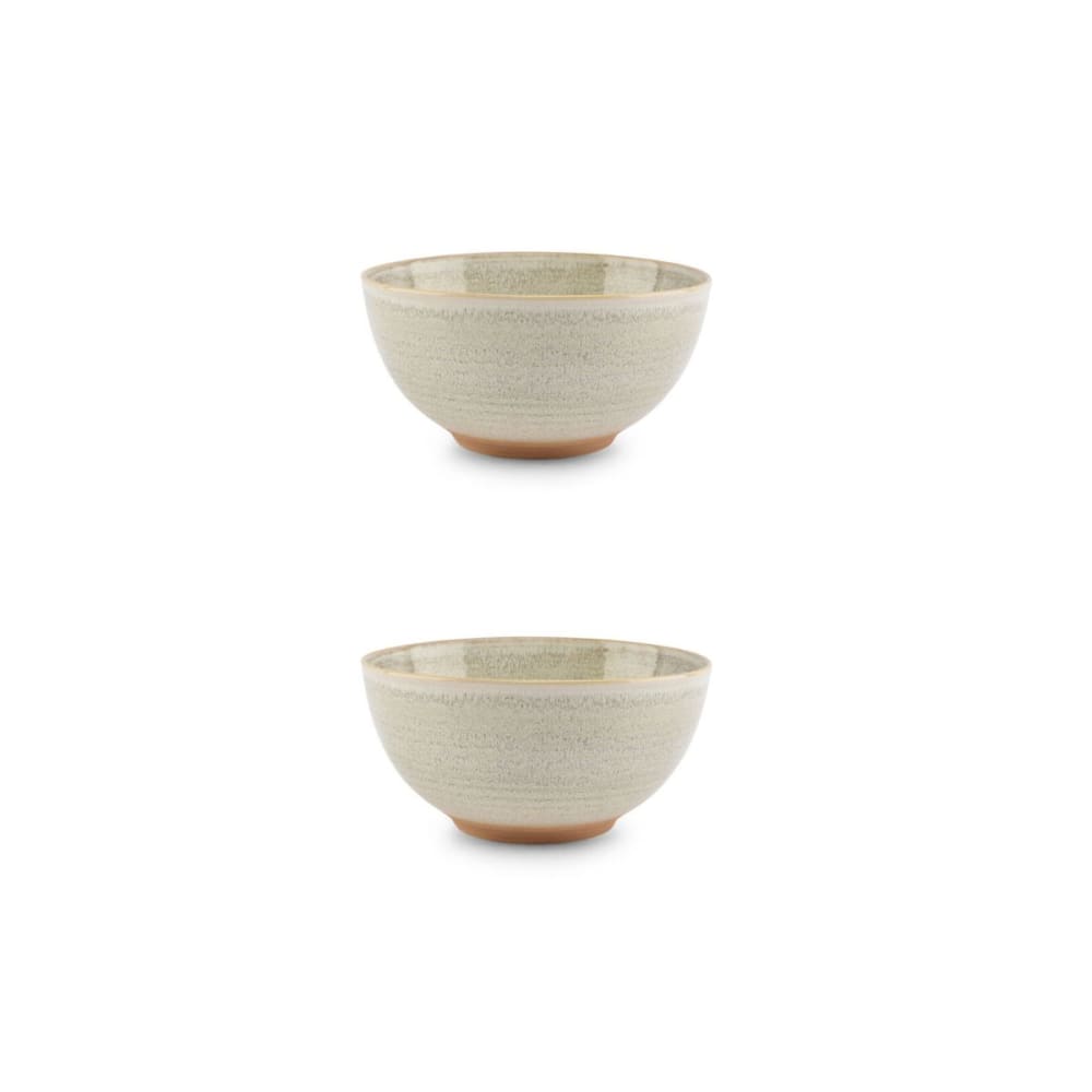Lot de 2 bols beige en grès 18xh9cm