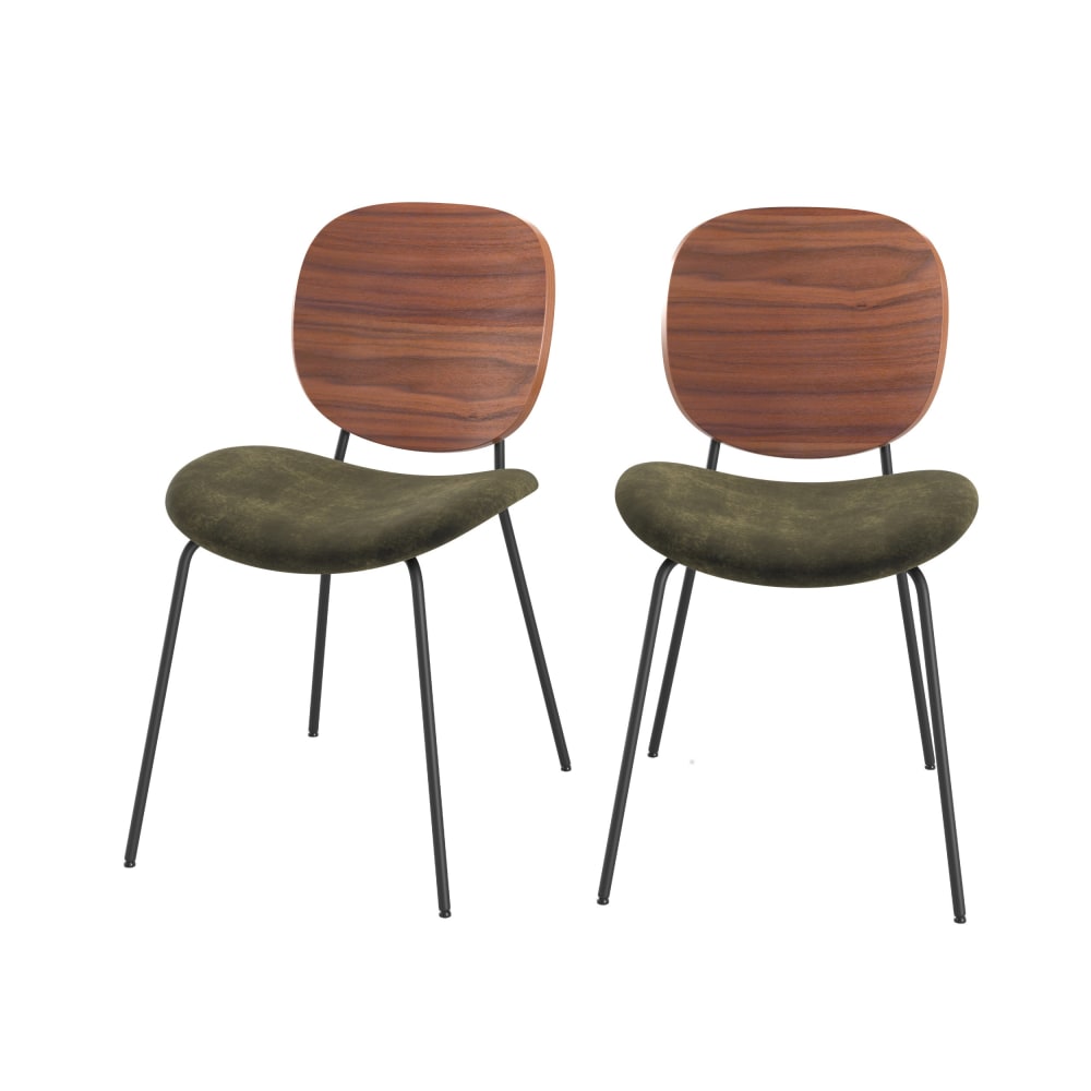 Maison Pavane Set aus 2 Stühlen aus khaki Samt style classic chic Grün Samt