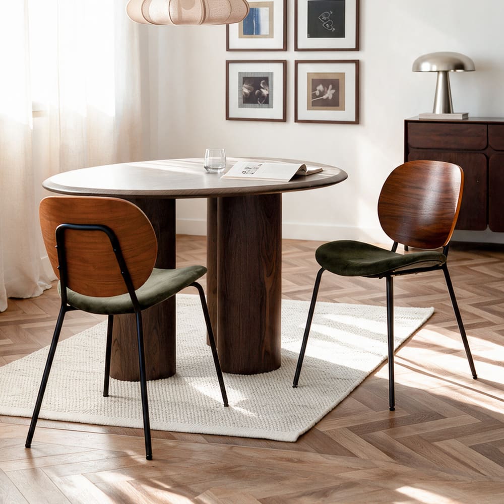 Lot de 2 chaises en velours vert kaki - Maisons du Monde
