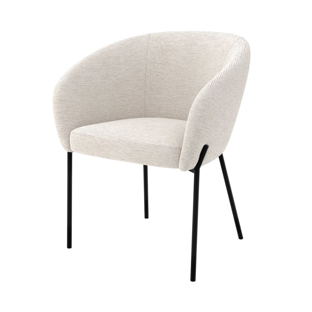 Chaise en tissu blanc chiné