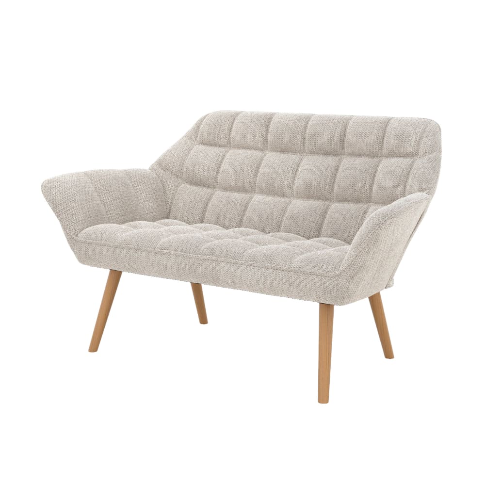 Canapé 2 places en tissu gris clair