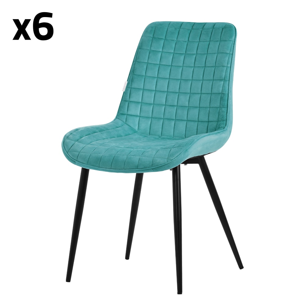 Lot de 6 chaises salle - bleu