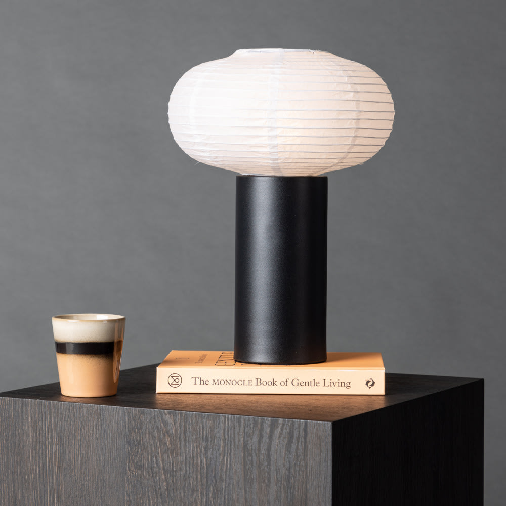 Lampe à poser en bois et papier - Noir — vue 4