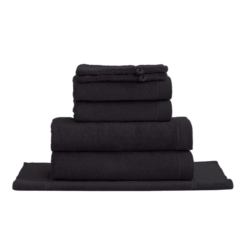 Eensemble de bain avec tapis 7 pièces carbone