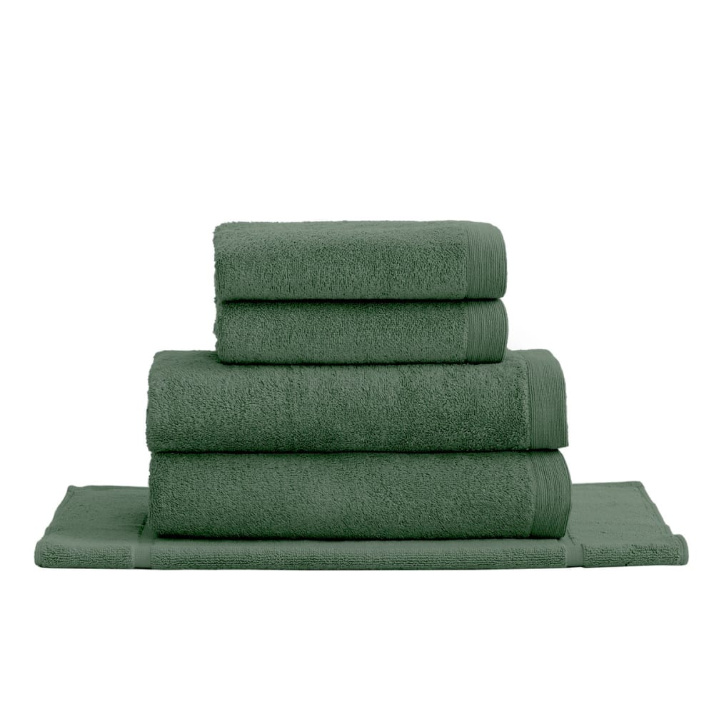 Ensemble de bain avec tapis 5 pièces  lichen