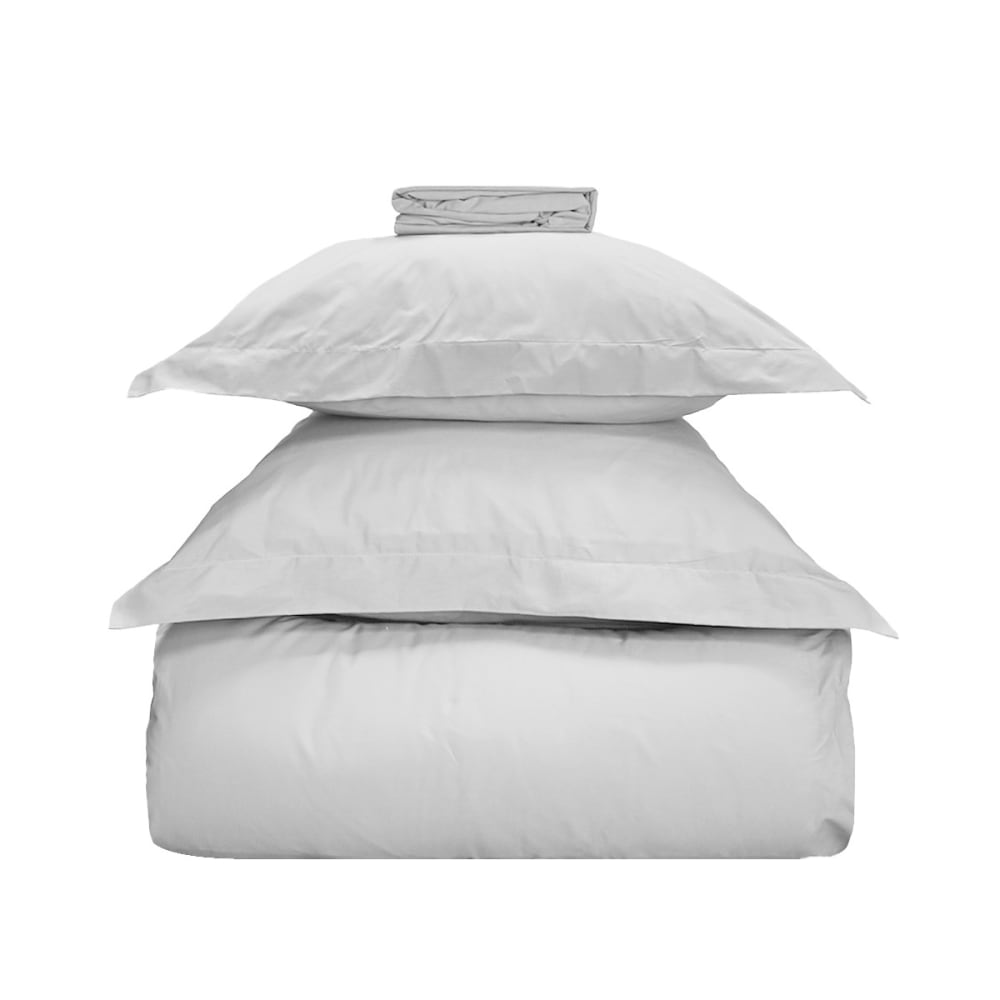 Parure 4 pièces lit 1 personne blanc housse de couette 140x200 - Maisons du Monde