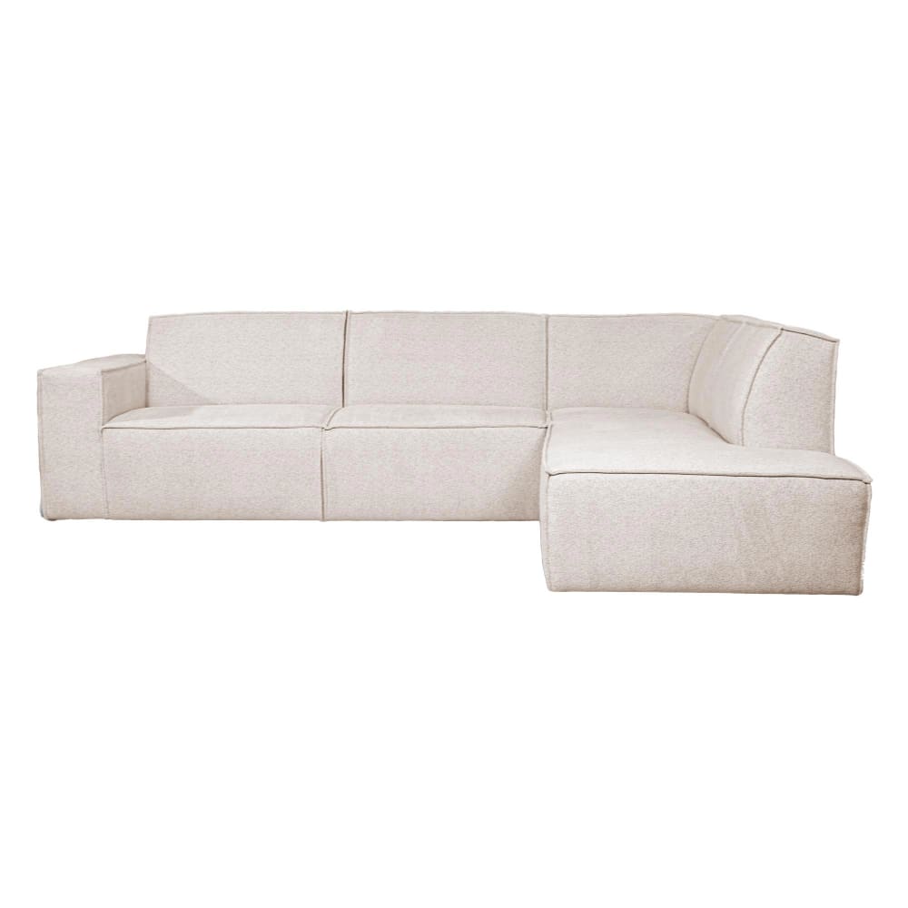 MOBILIER DECO Canapé d'angle en tissu beige - angle droit